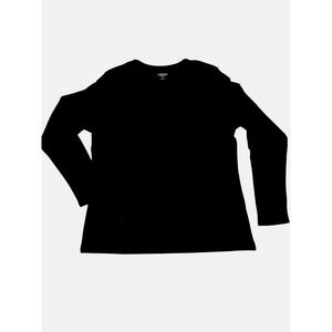 Lands End Shaped Fit NWOT Long Sleeve T-Shirt Womans SZ XL/18 Black